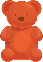 Obraz premium Cartoon illustration of an orange gummy bear sitting down and smiling