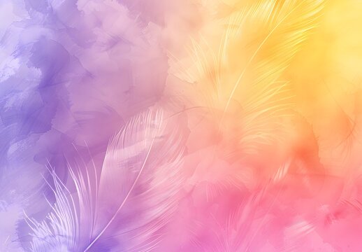 Abstract yellow and pink gradient background with a feather texture, soft color blend, detailed feather pattern for a modern design. Abstract wallpaper with pink, purple, orange, yellow and red, yello