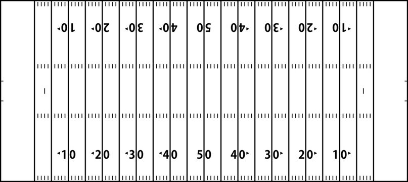 Illustration of an American football court, aerial view
