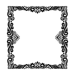 hand drawn ink element frame on white background, for charter, certificate, diploma etc