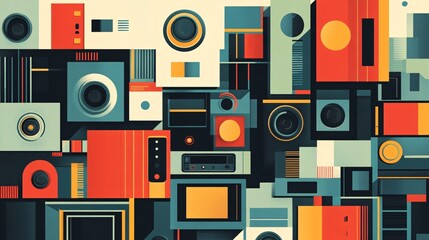 Nostalgic Bluetooth Connectivity Illustration with Retro Vibe on Minimalist Background for Designers and Tech Concepts