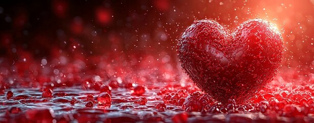 red hemoglobin heart background