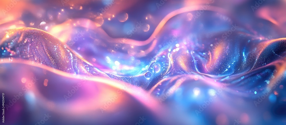 Poster Fractal light background with 3D cartoon rendering