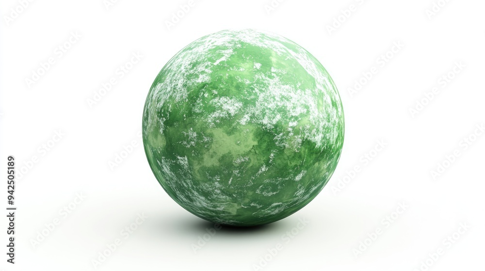 Aufkleber Dangerous planet icon in digital green a 3D cartoon rendering for various design applications isolated on a white background