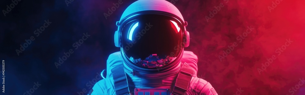 Poster Astronaut in 3D cartoon rendering clipping path included