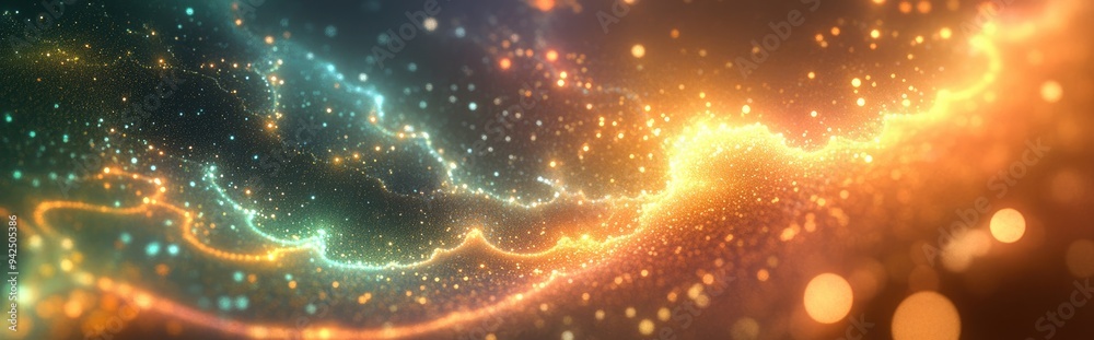 Aufkleber Fractal image of an abstract depiction of a river of developing stars in a 3D cartoon rendering