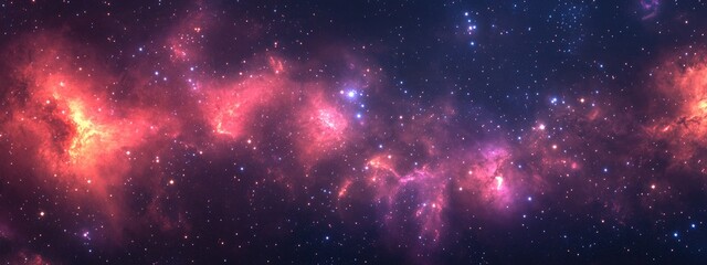 Naklejka premium Space scene with stars in the galaxy captured in a 3D cartoon rendering Panorama of a universe filled with stars nebula and galaxy
