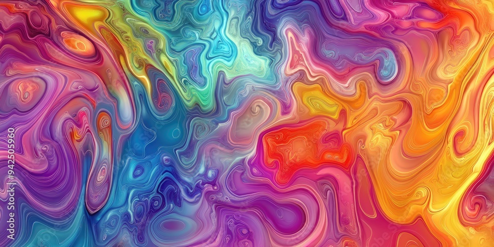 Aufkleber Colorful abstract pattern background in 3D cartoon rendering Modern graphic art and fractal artwork Creative decoration for print products Design element Digital fantasy painting Trendy desktop wal