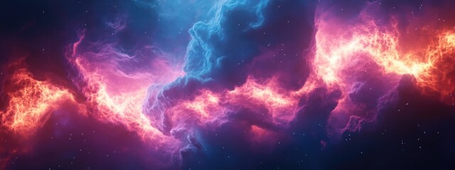 Majestic Nebula in the Vast Universe depicted in 3D cartoon rendering