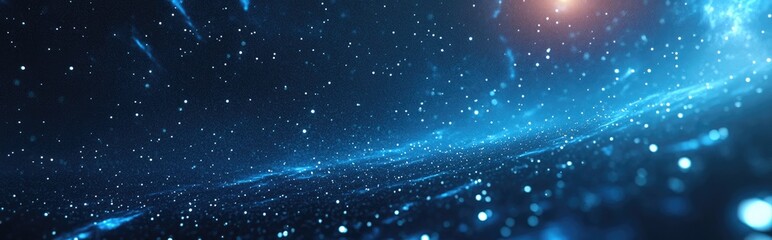 Obraz premium 3D cartoon visualization depicting a deep blue night sky filled with numerous stars and a Milky Way backdrop featuring motion blur of star bursts Science inspired fantastic render