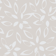 Neutral Colour Botanical Floral Seamless Pattern Design