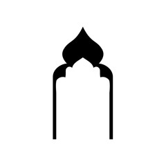 Islamic door and window vector, Islamic architecture, ornate door design, decorative door and window