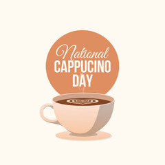vector graphic of National Cappuccino Day ideal for National Cappuccino Day celebration.