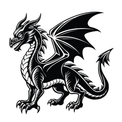 black dragon silhouette vector illustration