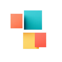 Fototapeta premium Abstract geometric pattern with squares in yellow, orange, and blue hues. Minimalist modern design.