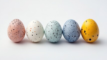 Fototapeta premium Colorful Easter Eggs in Various Designs and Patterns, Perfectly Arranged on a Soft Background, Celebrating the Festive Spirit of Easter with Vibrant Hues and Creative Details