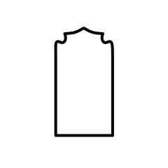 Black line shape isamic door and window silhouette Arabic arch