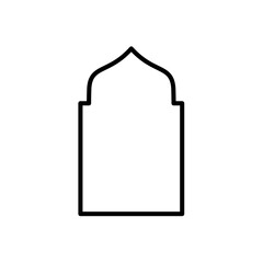 Black line shape isamic door and window silhouette Arabic arch