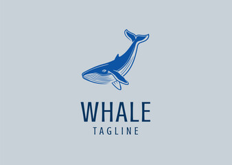 Vector illustration of Whale Logo Design