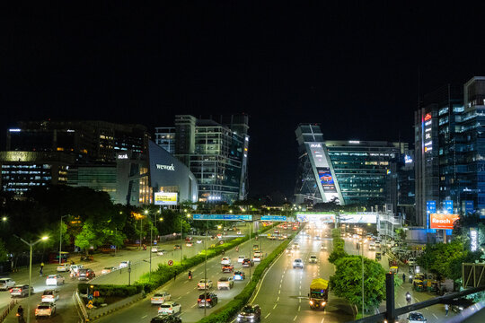 Gurgaon streets at night