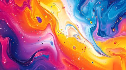 Bold Ink Splash Abstract Background with Vivid Chromatic Whorls