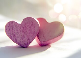 Obraz premium Pink wooden heart