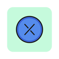 Rejection symbol line icon. Cross sign in circle. Rejection concept. Can be used for topics like app design, notification, failure, error