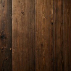 Obraz premium Close-up view of dark-stained wood planks with rich grain patterns and knots, exuding natural rustic charm.