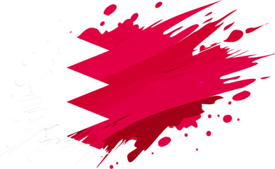 bahrain flag painted with Grunge brush stroke, watercolor flag