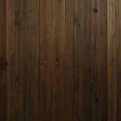 Naklejka premium Close-up view of dark-stained wood planks with rich grain patterns and knots, exuding natural rustic charm.