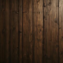 Naklejka premium Close-up view of dark-stained wood planks with rich grain patterns and knots, exuding natural rustic charm.