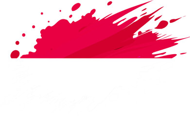 Indonesia flag painted with Grunge brush stroke, watercolor flag