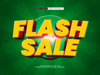 flash sale editable text effect in discount and sale text style