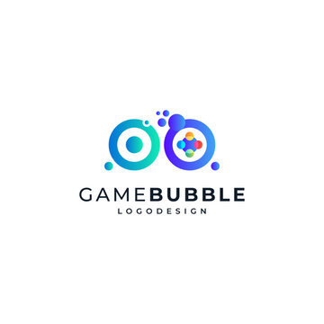 game console and bubble accents for game and streamer logos