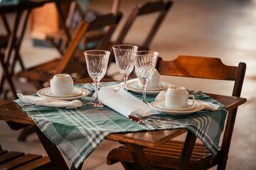 table setting at restaurant