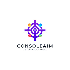 game console and target accents for shooting game logo