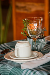 table setting for a dinner