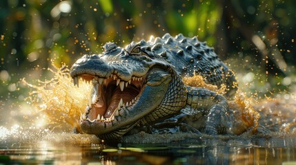 Crocodile Doing a Thumbs Up Gesture in the Water