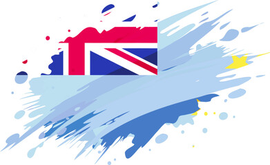 Naklejka premium Tuvalu flag painted with Grunge brush stroke, watercolor flag