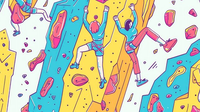 Rock Climbing Illustration.