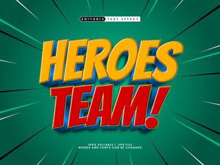 heroes team editable text effect in super hero and kids text style