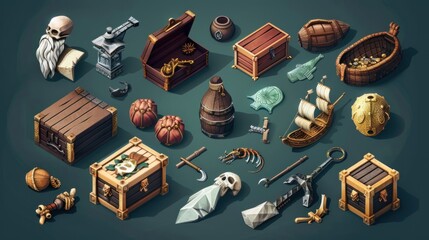 Treasure Chest Game Assets.