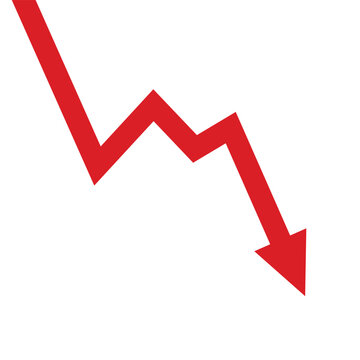 red arrow business graph going down represent loss 2