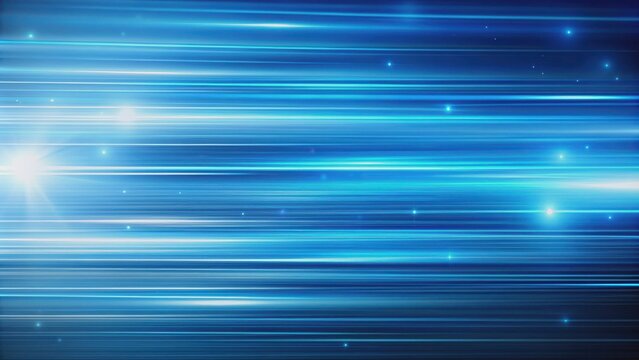 Abstract blue background with blurred speed lines and light streaks, creating a sense of motion, speed of light
