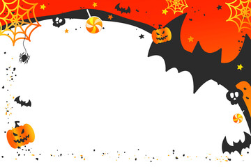 Halloween-themed frame with a pumpkin 