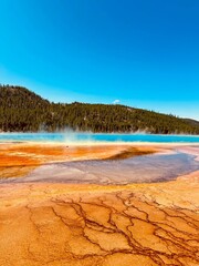 Vibrant Hot Spring with Orange and Blue Hues