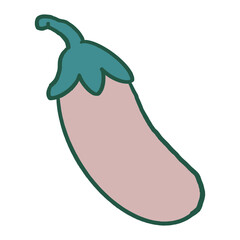 Eggplant Doodle Illustration suitable for restaurant or vegetable supermarket illustrations, icons, packaging designs, and other product needs related to processed vegetable foods
