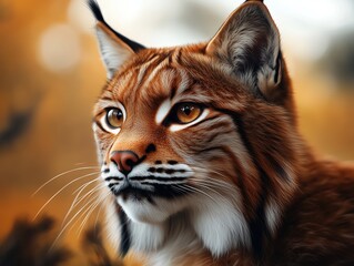 Fototapeta premium Eurasian Lynx, Wild Feline, Forest Predator in Nature