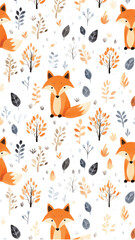 Naklejka premium Fox pattern backgrounds creativity