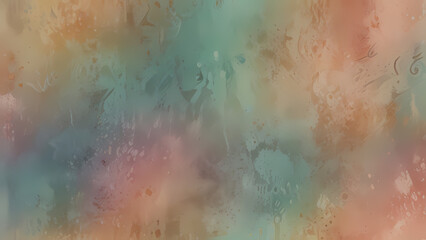 Fototapeta premium abstract illustration background featuring muted pastel colors, worn textures, and delicate, swirling patterns reminiscent of vintage wallpaper from the 1920s